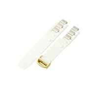 SRTYDCUR Bracelet en caoutchouc surélevé 20 mm x 10 mm, noir et blanc, en silicone, boucle déployante, chaîne de rechange compatible avec la montre Cartier 21 Chronoscaph(White gold)