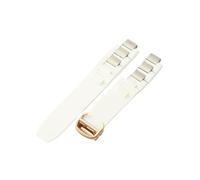 SRTYDCUR Bracelet en caoutchouc surélevé 20 mm x 10 mm, noir et blanc, en silicone, boucle déployante, chaîne de rechange compatible avec la montre Cartier 21 Chronoscaph(White rose gold)