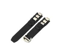 SRTYDCUR Bracelet en caoutchouc surélevé 20 mm x 10 mm, noir et blanc, en silicone, boucle déployante, chaîne de rechange compatible avec la montre Cartier 21 Chronoscaph(Black Silver)