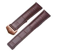 SRTYDCUR Bracelet en cuir véritable compatible avec la montre Tag Heuer Carrera Monaco, bracelet noir et marron(Brown-rosegold,19mm)