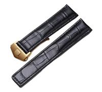 SRTYDCUR Bracelet en cuir véritable compatible avec la montre Tag Heuer Carrera Monaco, bracelet noir et marron(Black-gold,20mm)