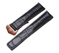 SRTYDCUR Bracelet en cuir véritable compatible avec la montre Tag Heuer Carrera Monaco, bracelet noir et marron(Black-rosegold,19mm)