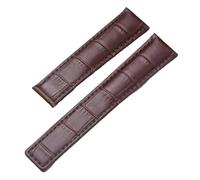 SRTYDCUR Bracelet en cuir véritable compatible avec la montre Tag Heuer Carrera Monaco, bracelet noir et marron(Brown-Without buckle,19mm)