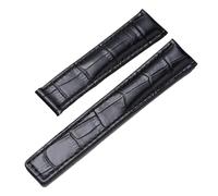 SRTYDCUR Bracelet en cuir véritable compatible avec la montre Tag Heuer Carrera Monaco, bracelet noir et marron(Black-Without buckle,19mm)