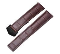 SRTYDCUR Bracelet en cuir véritable compatible avec la montre Tag Heuer Carrera Monaco, bracelet noir et marron(Brown-black,20mm)