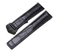 SRTYDCUR Bracelet en cuir véritable compatible avec la montre Tag Heuer Carrera Monaco, bracelet noir et marron(Black-black,22mm)