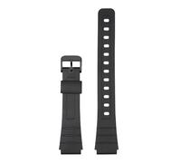 SRTYDCUR Bracelet En Résine Compatible Avec La Petite Montre Noire Casio F-84/91W/94. Il S'agit D'un De Rechange Silicone For Électronique(Metal black button,16mm)