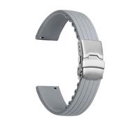 SRTYDCUR Bracelet en silicone haute résistance compatible avec Swatch X Blancpain Five Ocean, bracelet de montre à boucle déployante for hommes et femmes, 22 mm, outils(Grey)