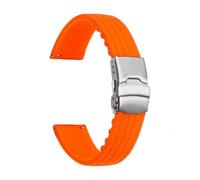 SRTYDCUR Bracelet en silicone haute résistance compatible avec Swatch X Blancpain Five Ocean, bracelet de montre à boucle déployante for hommes et femmes, 22 mm, outils(Orange)