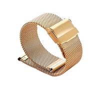 SRTYDCUR Bracelet milanais à dégagement rapide 18 mm, 20 mm, 22 mm, 12 mm, 14 mm, 16 mm, 17 mm, 19 mm, 21 mm, 24 mm, bracelet universel en acier inoxydable à mailles 0,6(Gold,12mm)