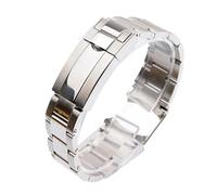 SRTYDCUR Bracelets de montre en acier inoxydable argenté poli brossé de 20 mm compatibles avec Rolex Daytona Submarine Rolex Submariner(Bright silver,21mm)