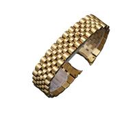 SRTYDCUR Chaîne de montre en acier compatible avec les bracelets de montre Rolex Oyster et Motion Log d'origine en acier inoxydable de 13 mm, 17 mm, 20 mm et 21 mm(Gold,13mm)