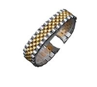 SRTYDCUR Chaîne de montre en acier compatible avec les bracelets de montre Rolex Oyster et Motion Log d'origine en acier inoxydable de 13 mm, 17 mm, 20 mm et 21 mm(Silver gold,17mm)