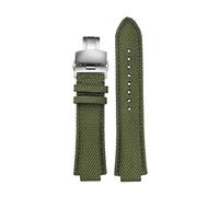 SRTYDCUR Compatible avec le bracelet de montre Casio Edifice EFB-680 ECB-10PB/DP/YD/HR GST-B400 26 x 14 mm 12, convexe en nylon et cuir for homme(Army green Folding,26.14mm)