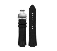SRTYDCUR Compatible avec le bracelet de montre Casio Edifice EFB-680 ECB-10PB/DP/YD/HR GST-B400 26 x 14 mm 12, convexe en nylon et cuir for homme(Black Folding,26.12mm)