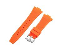 SRTYDCUR Compatible avec le bracelet de montre Tissot PRX Super Player T137.407-410, en caoutchouc et silicone anti-cendres, 26-12 mm(Orange Silver)