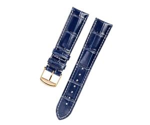 SRTYDCUR Compatible avec les bracelets Longines, Leather Craftsman, motif crocodile bleu lune, magnifique ceinture homme Comcas 19, 20 et 21 mm(Blue Rose Gold,19mm)