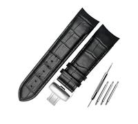 SRTYDCUR Genuine Calf Leather Watchband Watch Band Strap Compatible With Tissot COUTURIER T035 T035617 627 T035439 Watch Band(Black Silver,22mm)