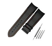 SRTYDCUR Genuine Calf Leather Watchband Watch Band Strap Compatible With Tissot COUTURIER T035 T035617 627 T035439 Watch Band(Black orange -NK,24mm)