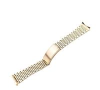 SRTYDCUR Perles creuses incurvées de 18 mm, 19 et 20, compatibles avec les bracelets montre OF Rice, style vintage, montres Omega Seamaster(Gold,19mm)