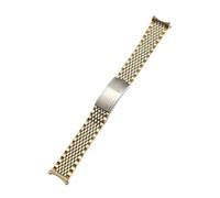 SRTYDCUR Perles creuses incurvées de 18 mm, 19 et 20, compatibles avec les bracelets montre OF Rice, style vintage, montres Omega Seamaster(Gold Silver,20mm)