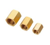 SRTYDCUR Raccord de tuyau en laiton et cuivre, manchon hexagonal, connecteur rapide, filetage femelle 1/8", 1/4", 3/8", 1/2", 3/4" BSP(3/8")