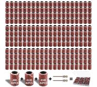 Sruhrak 248 Pièces Tambour De Ponçage avec Boîte Gratuite, 80/120/180 Grains（Rouge）de Ponçage Comprenant 246 Pièces Bandes de Ponçage et 2 Pièces Tambour Mandrin