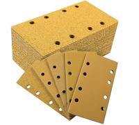 Sruhrak 50 Feuilles Abrasives 93 x 185 mm 8 trous P40/60/80/120/240, Pour Ponceuse Orbitale Sur Bois, Métal, Peinture, Plastique