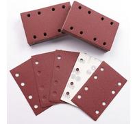 Sruhrak 50 Pièces Feuilles Abrasives, 80x133mm Papier a Poncer 100 Grains Papier Abrasif pour Bosch Ponceuse Vibrante Polir et Enlever La Rouille