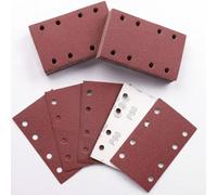 Sruhrak 50 Pièces Feuilles Abrasives, 80x133mm Papier a Poncer 80 Grains Papier Abrasif pour Bosch Ponceuse Vibrante Polir et Enlever La Rouille