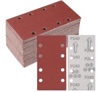 Sruhrak 50 Pièces Papier a Poncer, 93 X 185mm Feuilles Abrasives 240 Grains Abrasives Papier pour Ponceuse Vibrante Polir et Enlever La Rouille
