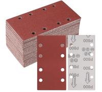 Sruhrak 50 Pièces Papier a Poncer, 93 X 185mm Feuilles Abrasives 800 Grains Abrasives Papier pour Ponceuse Vibrante Polir et Enlever La Rouille