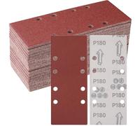 Sruhrak 50 Pièces Papier a Poncer, 93 X 230mm Feuilles Abrasives 180 Grains Abrasives Papier pour Ponceuse Vibrante Polir et Enlever La Rouille