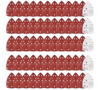 Sruhrak 60 pièces Abrasif pour Ponceuse 152 x 105 mm Feuille abrasive triangulaire, 11 trous avec crochets et boucles Grain 400 à Abrasif pour Ponceuse électrique Bois Métal Plastique