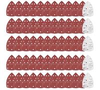 Sruhrak 60 pièces Abrasif pour Ponceuse 152 x 105 mm Feuille abrasive triangulaire, 11 trous avec crochets et boucles Grain 80 à Abrasif pour Ponceuse électrique Bois Métal Plastique