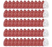 Sruhrak 60 pièces Abrasif pour Ponceuse 152 x 105 mm Feuille abrasive triangulaire, 11 trous avec crochets et boucles Grain 180 à Abrasif pour Ponceuse électrique Bois Métal Plastique