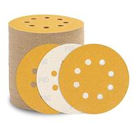 Sruhrak Disques de Ponçage 125 mm 10 x 60/80/120/150/180/240/320/400/600/800 Grain 8 Trous 125 mm Disques Abrasifs pour Ponceuse Excentrique (100 Disques)
