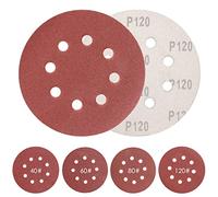 Sruhrak Disques de Ponçage 125 mm 20 x 40/60/80/120 Grain 8 Trous 125 mm Disques Abrasifs pour Ponceuse Excentrique (80 Disques)
