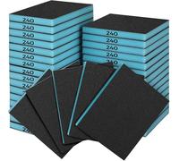 Sruhrak Éponge Abrasive Grain 240, Lot de 18, Tampons de Ponçage Souples et Flexibles pour Usage à Sec ou à l'eau, pour Éliminer Rayures et Saletés sur Murs en Plâtre, Bois et Métal