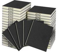Sruhrak Éponge Abrasive Grain 240, Lot de 18, Tampons de Ponçage Souples et Flexibles pour Usage à Sec ou à l'eau, pour Éliminer Rayures et Saletés sur Murs en Plâtre, Bois et Métal