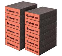 Sruhrak Lot de 12 Cale a Poncer, Cale à Poncer Rigides, 100 Grain - Eponge Abrasive Éponge Récupérables pour Bois, Plastique, Placo et Polissage Métallique en Sec et en Humide