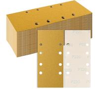 Sruhrak Papier Abrasif 93 x 230 mm 8 Trous, 50 Feuilles Abrasives Auto Agrippantes P220, Ponçage Plus Intense Tampons Abrasifs pour Ponceuses Vibrantes sur Bois Métal Peinture Plastique