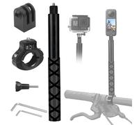 SRUIM Perche à Selfie pour Guidon de Moto pour GoPro, kit de Fixation de Moto, Accessoires de Fixation compatibles avec Insta 360 One X3 X2 X RS R GO 3 2, GoPro Hero 12 et DJI OSMO Action 4