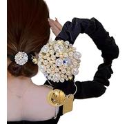 Srunchies de fantaisie, cravate de cheveux en perles,Élégants groupes de bandes de cheveux élastiques | Porte-queue de cheval pour femmes filles, corde de frappe de perles à la mode