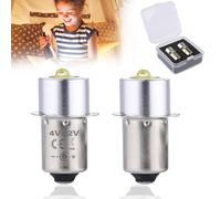 SRunDe 2 PCS P13.5S 3W LED Ampoules de Rechange pour Lampe de Poche Ampoule de Torche Électrique 4-12V 300LM 3-8 C/D une Batterie Ampoule de Rechange pour Lampe de Poche