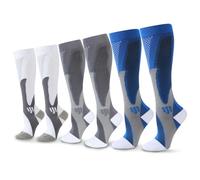SRunDe 3 Paires Chaussettes de Compression Course 40-50 15-25mmHg Bas de Contention Voyage Avion Compression Socks pour Hommes et Femmes Soutien Quotidien Récupération Course à Pied Sport Travail