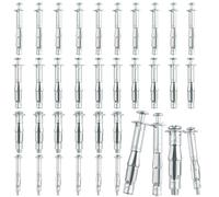 SRunDe 40 Pièces M4 M5 M6 M8 Chevilles pour Placoplatre Chevilles Métalliques à Expansion Chevilles Pour Placoplatre Autoperceuses Avec Vis pour la Fixation Dans le Béton Plaques de Plâtre