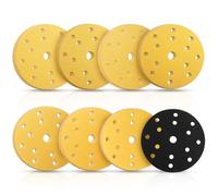 SRunDe 56 Pièces Disque a Poncer 150mm Grain 40 60 80 120 240 320 400 15 Trous con Protection Plateau Ponceuse Disque Abrasif Poncage Papier Verre 150mm pour Ponceuse Excentrique Bois Cornière Rouillé