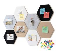 SRunDe 8 Pièces Tableau Mural Feutre Hexagonal avec 50 Punaises