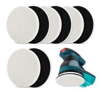 SRunDe 8 Pièces Tampon de Polissage 125 mm Feutre Souple Lavable Disque Polissage 125mm Réutilisable pour Verre Métal Bois pour Ponceuse Excentrique Disque de Polissage Auto Compatible avec Bosch